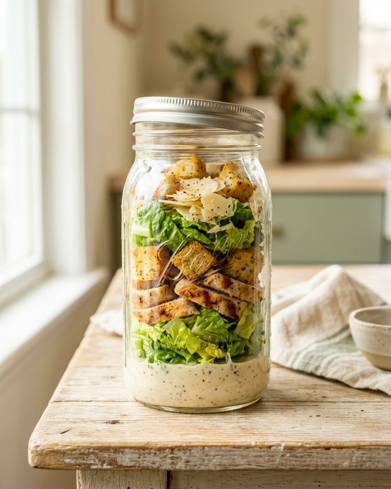 Salada proteica no pote