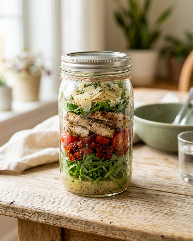 Salada proteica no pote