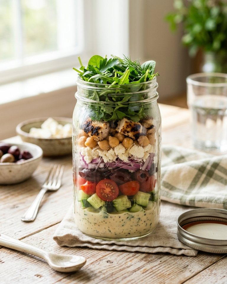 Salada proteica no pote