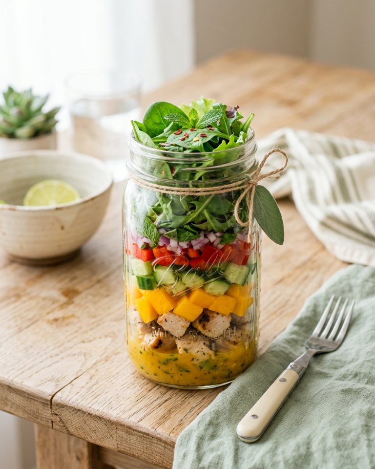 Salada proteica no pote